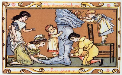 Kerstsok voor jou, een Victoriaanse kerstkaart